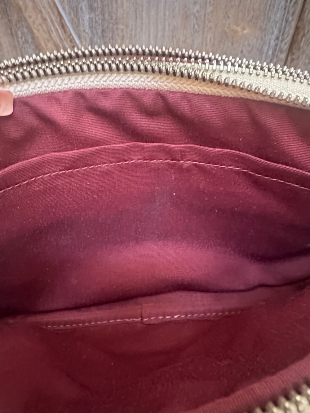 Coach Double-Zip Pouch with Metallic Rivets in Chalk Crossbody Bag Purse - Picture 11 of 16